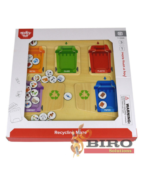 Tablă din lemn Recycling Maze, 57284
